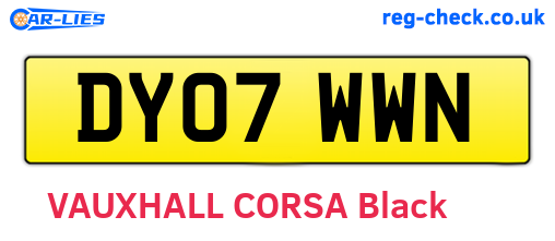 DY07WWN are the vehicle registration plates.