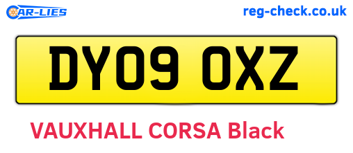 DY09OXZ are the vehicle registration plates.