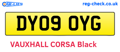 DY09OYG are the vehicle registration plates.