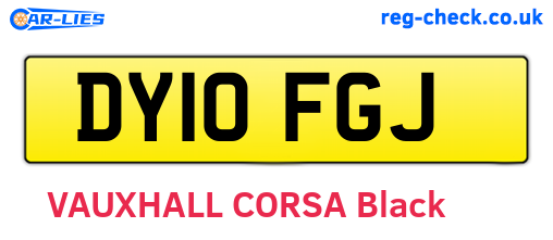 DY10FGJ are the vehicle registration plates.