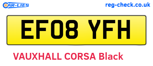 EF08YFH are the vehicle registration plates.