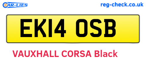 EK14OSB are the vehicle registration plates.