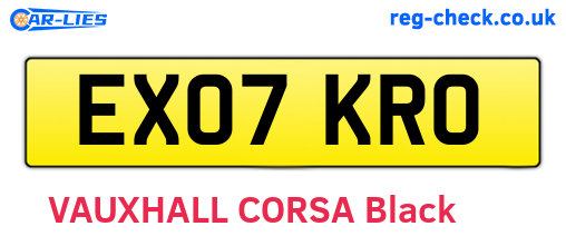 EX07KRO are the vehicle registration plates.