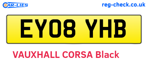 EY08YHB are the vehicle registration plates.