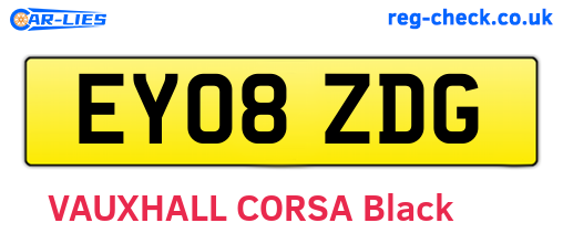 EY08ZDG are the vehicle registration plates.