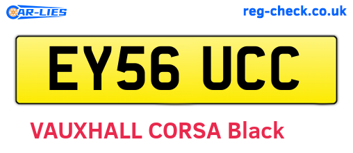EY56UCC are the vehicle registration plates.