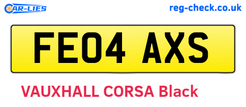 FE04AXS are the vehicle registration plates.
