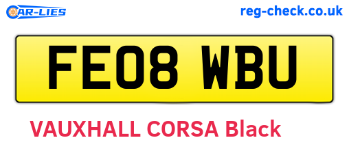 FE08WBU are the vehicle registration plates.