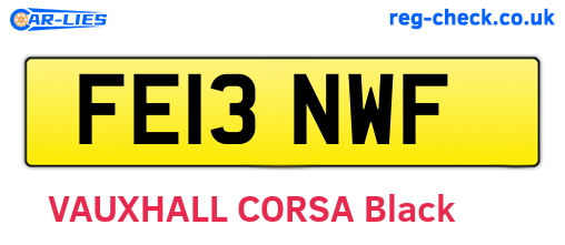 FE13NWF are the vehicle registration plates.