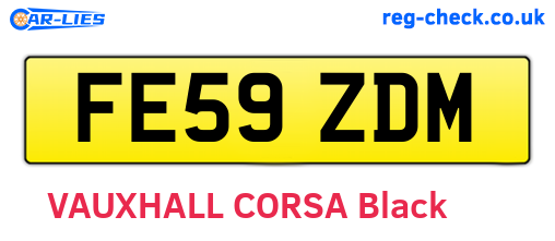 FE59ZDM are the vehicle registration plates.