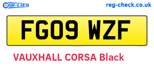 FG09WZF are the vehicle registration plates.