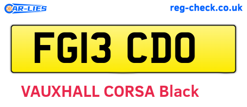 FG13CDO are the vehicle registration plates.