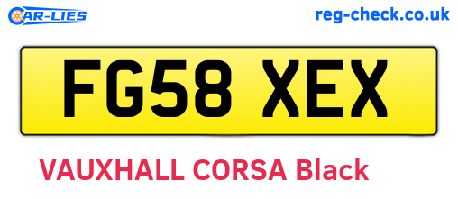 FG58XEX are the vehicle registration plates.