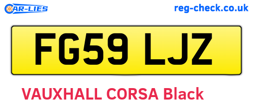 FG59LJZ are the vehicle registration plates.