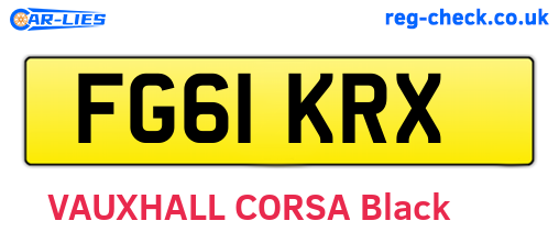 FG61KRX are the vehicle registration plates.