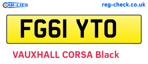 FG61YTO are the vehicle registration plates.
