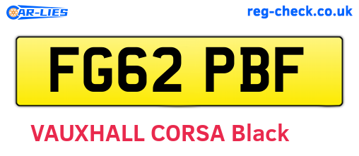 FG62PBF are the vehicle registration plates.