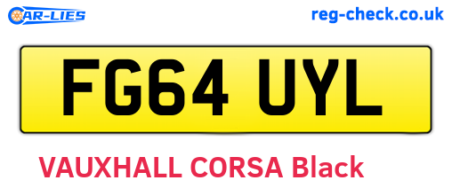 FG64UYL are the vehicle registration plates.