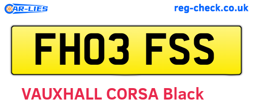 FH03FSS are the vehicle registration plates.