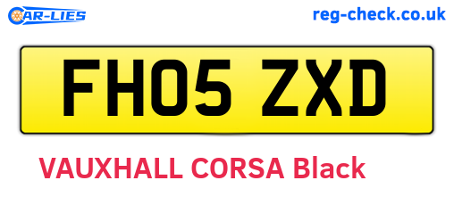 FH05ZXD are the vehicle registration plates.