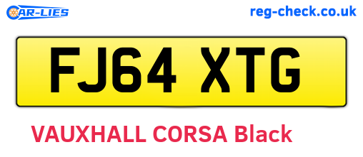 FJ64XTG are the vehicle registration plates.