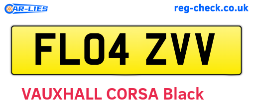 FL04ZVV are the vehicle registration plates.