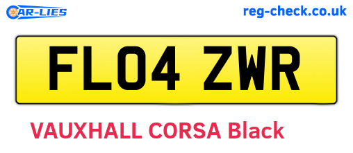 FL04ZWR are the vehicle registration plates.