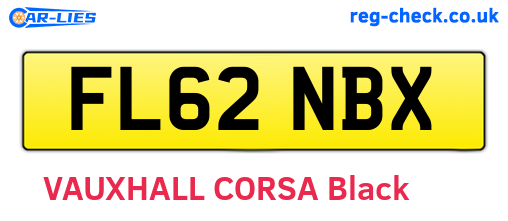 FL62NBX are the vehicle registration plates.