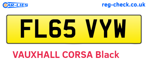 FL65VYW are the vehicle registration plates.