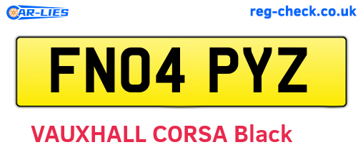 FN04PYZ are the vehicle registration plates.