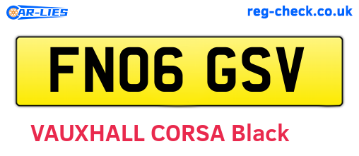 FN06GSV are the vehicle registration plates.