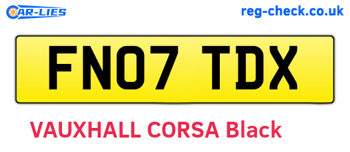 FN07TDX are the vehicle registration plates.