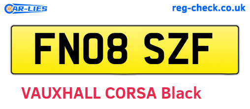 FN08SZF are the vehicle registration plates.