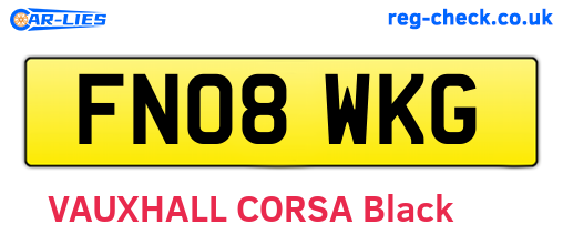 FN08WKG are the vehicle registration plates.
