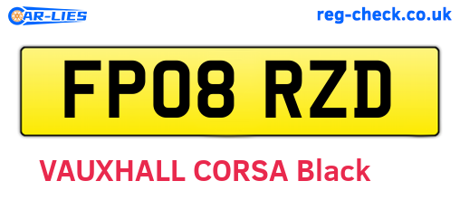 FP08RZD are the vehicle registration plates.