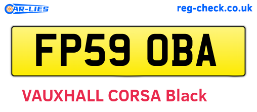FP59OBA are the vehicle registration plates.