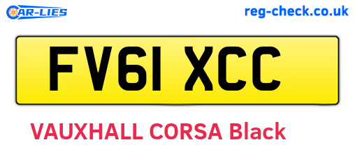 FV61XCC are the vehicle registration plates.