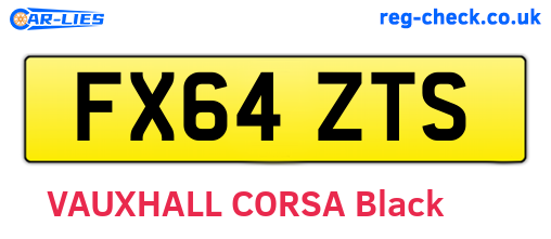 FX64ZTS are the vehicle registration plates.