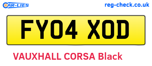 FY04XOD are the vehicle registration plates.