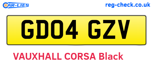 GD04GZV are the vehicle registration plates.
