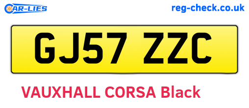 GJ57ZZC are the vehicle registration plates.