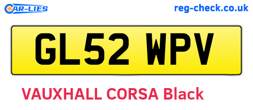 GL52WPV are the vehicle registration plates.