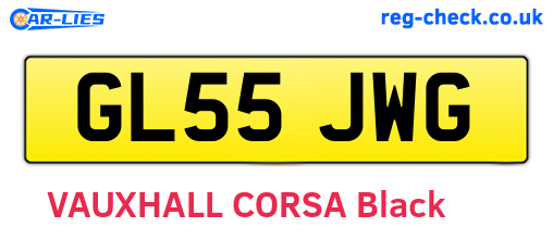 GL55JWG are the vehicle registration plates.
