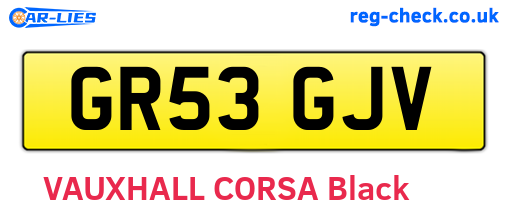 GR53GJV are the vehicle registration plates.