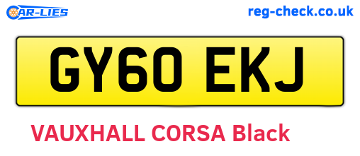 GY60EKJ are the vehicle registration plates.