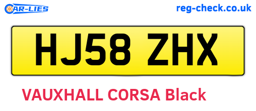 HJ58ZHX are the vehicle registration plates.