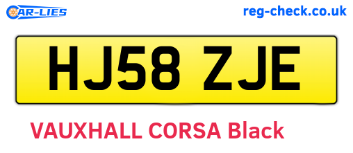 HJ58ZJE are the vehicle registration plates.