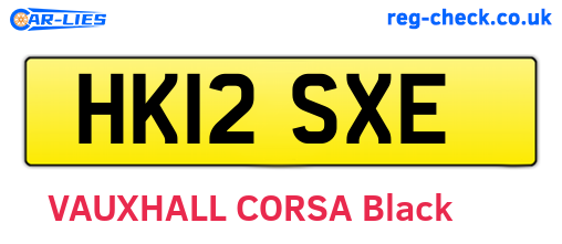 HK12SXE are the vehicle registration plates.