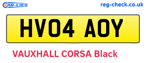 HV04AOY are the vehicle registration plates.