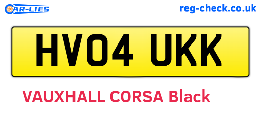 HV04UKK are the vehicle registration plates.